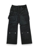 First Row 'Y2K' Utility Cargo Relaxed Fit Denim in Black
