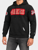 Black Pro Standard San Francisco 49ers DIY Pick Stitch hoodie with team logo and detailed stitching visible in the image.