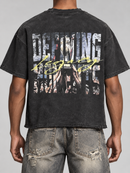Men’s Rebel Denim 'Icon' Oversized French Terry T-shirt in Black