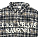 Men’s Rebel Denim 'Reigning Status' Long Sleeve Button Up Flannel in Grey