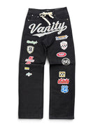 Kindred 'Multi Patches' Relaxed Straight Fit Denim in Jet Black