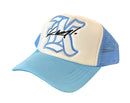 KML ‘K' Trucker Hat (White/Carolina Blue) - FRESH N FITTED
