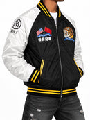 Men's Mint 'World Champions' zip-up jacket in black, showing front view with logo and stylish design.
