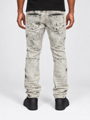 Makobi Bruno gray denim jeans, slim fit style, with classic five-pocket design and subtle fading details.