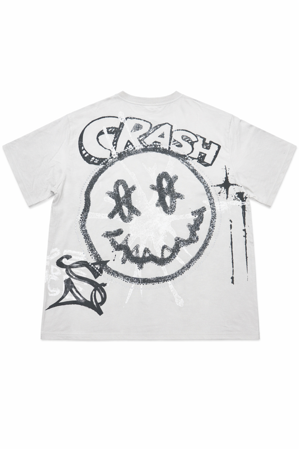 Smoke Rise Smiley Wide Crop Tee (Lunar) KT26S425 | Fresh N Fitted