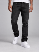 Copper Rivet Men's Destroy Effect Slim Fit Denim In Jet Black