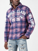 Copper Rivet World Class Iconic Plaid 2-Fer Shirt In Pink