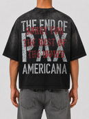 Rare Peace 'Welcome To The Dark Age 2.0' Oversized Rhinestone Cropped T-shirt (Black) RT5053