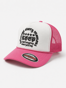 MUKA 'Keep Challenging' Trucker Hat (Wht/H.Pink) T5509A