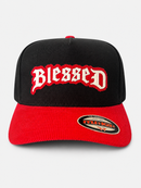 MUKA 'Blessed Patch' Corduroy Snapback Hat in Black/Red