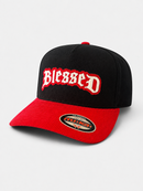 MUKA 'Blessed Patch' Corduroy Snapback Hat in Black/Red