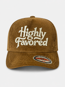 MUKA 'Highly Favored' Corduroy Snapback Hat in Taupe Brown