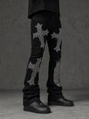 Kloud9 'Cross' Rhinestone Stacked Denim (Jet Black) P25352