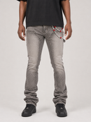 Kind Red 'Carpenter Rhinestone' Stacked Pants (Grey) KD2213
