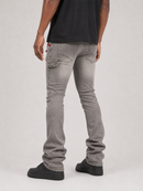 Kind Red 'Carpenter Rhinestone' Stacked Pants (Grey) KD2213