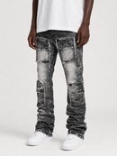 FWRD 'Eyelet' Stacked Denim (Washed Black) FW-330295