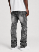FWRD 'Eyelet' Stacked Denim (Washed Black) FW-330295