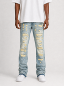 FWRD 'Worn Down' Stacked Flare Denim (Ice Tint) FW-33893