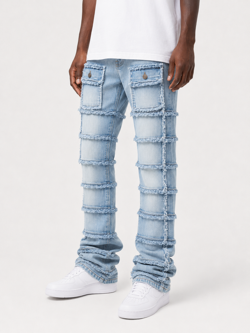 FWRD 'Patchwork True Stacked Denim' FW-33958A (Ice Blue) | Fresh N