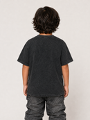 Black Rebel Minds Kids 'Masterpiece' cropped T-shirt featuring colorful graphic design and comfortable fit.