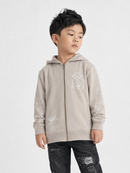 Highly Undrtd Kids 'Above All' Rhinestone Zip Up Hoodie (Beige) UF5604K