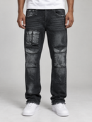 Spark 'Cargo' Slim Straight Denim in Black Ash