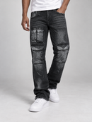Spark 'Cargo' Slim Straight Denim in Black Ash