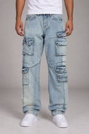 Rebel Minds 'Relaxed Cargo' Denim (Lt. Indigo) 642-642