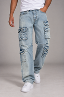 Rebel Minds 'Relaxed Cargo' Denim (Lt. Indigo) 642-642