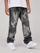 FWRD Kids 'Dove' Relaxed Straight Denim in Washed Black