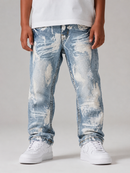 FWRD Kids 'Surge' Relaxed Straight Denim in Ice Blue