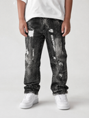FWRD Kids 'Eroded' Relaxed Straight Denim in Washed Black