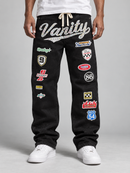 Kindred 'Multi Patches' Relaxed Straight Fit Denim in Jet Black