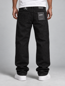 Kindred 'Multi Patches' Relaxed Straight Fit Denim in Jet Black