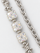 Kindred 'Cube' Pocket Chain in Silver w/White