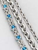 Kindred 'Links' Pocket Chain in Silver w/Teal