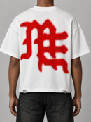 Mixed Emotion 'End' S/S Rhinestone Shirt (White)
