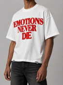 Mixed Emotion 'End' S/S Rhinestone Shirt (White)