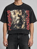 Rebel Minds 'Set You Free' Cropped T-Shirt in Black
