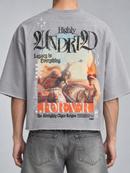 Highly Undrtd 'Almighty Clique' Legacy Perm 3/4 Sleeve Rhinestone Cropped T-Shirt (Cloud) HF5506NT