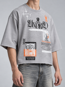 Highly Undrtd 'Almighty Clique' Legacy Perm 3/4 Sleeve Rhinestone Cropped T-Shirt (Cloud) HF5506NT