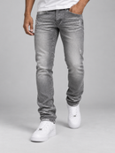 Copper Rivet Men's Destroy Effect Slim Fit Denim In Grey