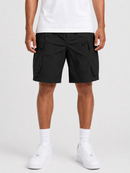 Black Copper Rivet men's span twill shorts with a relaxed fit, featuring rivet detailing and a casual, stylish design.