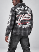 Copper Rivet World Class Iconic Plaid 2-Fer Shirt In Black