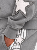 Copper Rivet World Tour Full Zip Hoodie In Grey