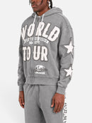 Copper Rivet World Tour Full Zip Hoodie In Grey