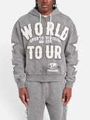 Copper Rivet World Tour Full Zip Hoodie In Grey