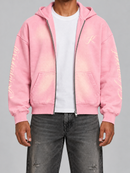 KML F.E.F.E Boxy Zip-Up Hoodie (Washed Pink)