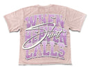 Men’s Rebel Denim 'Heaven Made' Oversized French Terry T-shirt in Sage Pink