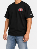 Black Pro Standard San Francisco 49ers Billboard LCH drop shoulder t-shirt with team logo and design on front.